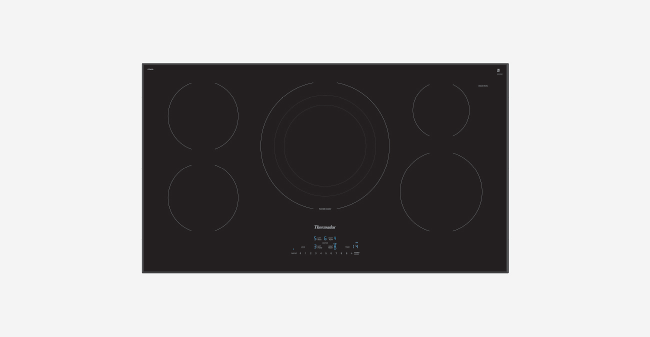36" Induction Cooktop, 13" Round Element, Black, Frameless Design